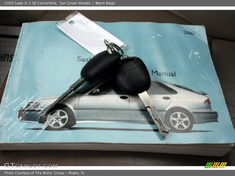 Sun Green Metallic / Warm Beige 2000 Saab 9-3 SE Convertible