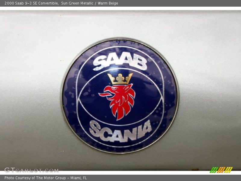 Sun Green Metallic / Warm Beige 2000 Saab 9-3 SE Convertible