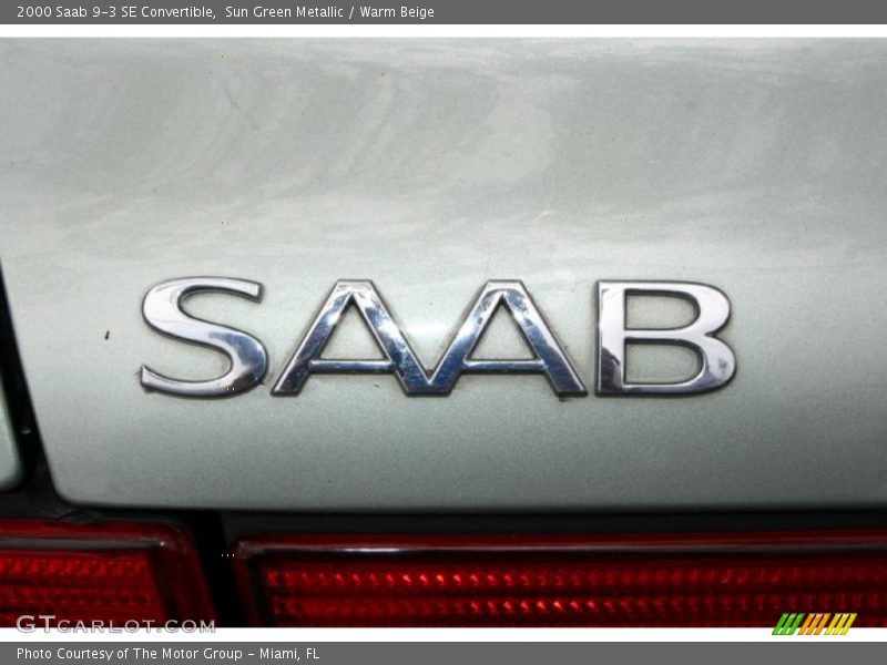 Sun Green Metallic / Warm Beige 2000 Saab 9-3 SE Convertible