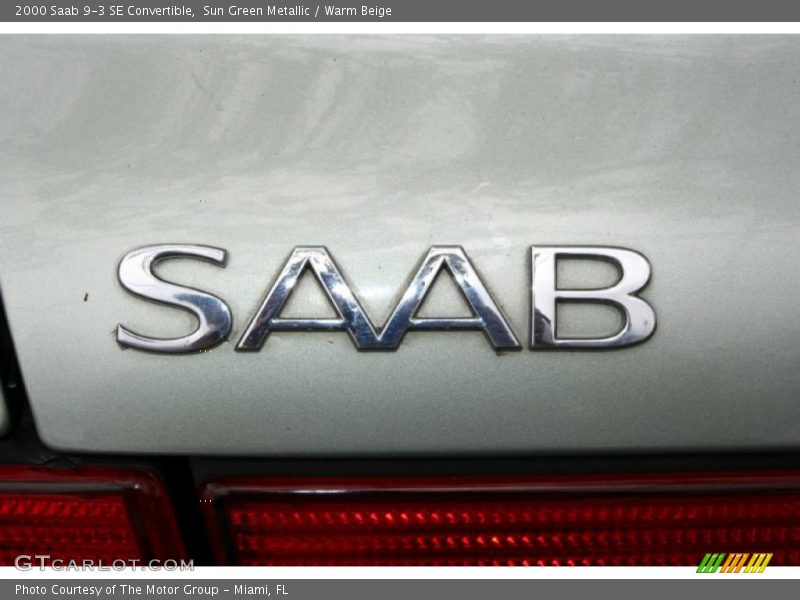 Sun Green Metallic / Warm Beige 2000 Saab 9-3 SE Convertible