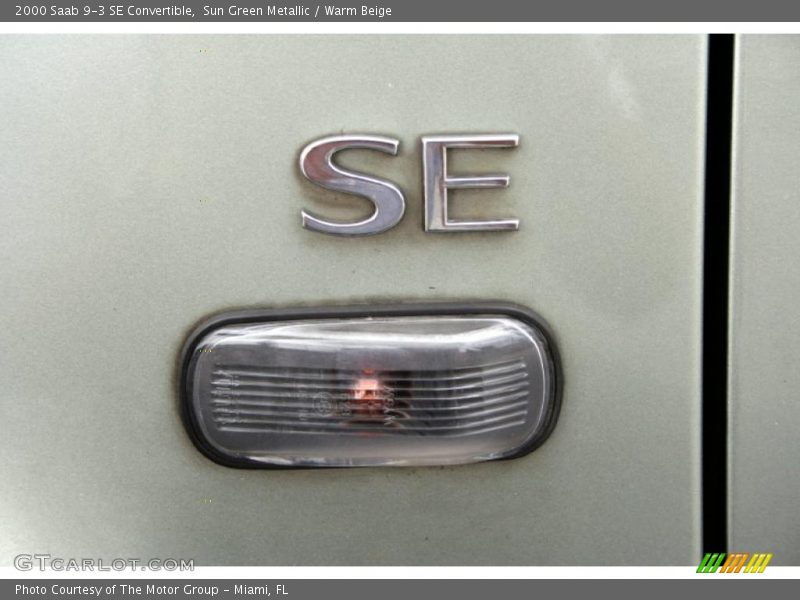 Sun Green Metallic / Warm Beige 2000 Saab 9-3 SE Convertible