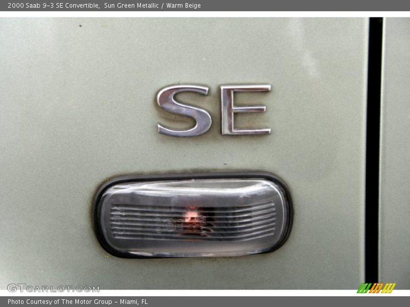 Sun Green Metallic / Warm Beige 2000 Saab 9-3 SE Convertible