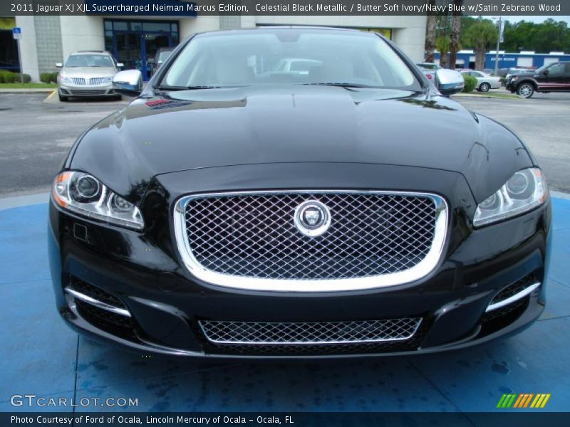 Celestial Black Metallic / Butter Soft Ivory/Navy Blue w/Satin Zebrano Wood 2011 Jaguar XJ XJL Supercharged Neiman Marcus Edition