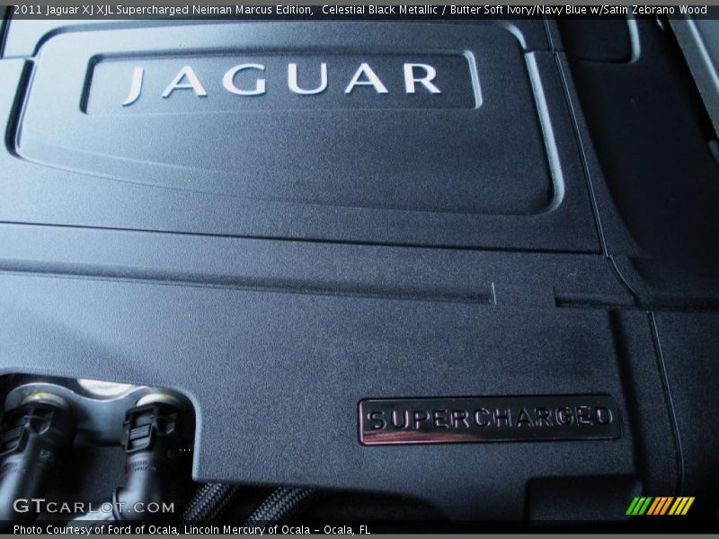 Celestial Black Metallic / Butter Soft Ivory/Navy Blue w/Satin Zebrano Wood 2011 Jaguar XJ XJL Supercharged Neiman Marcus Edition