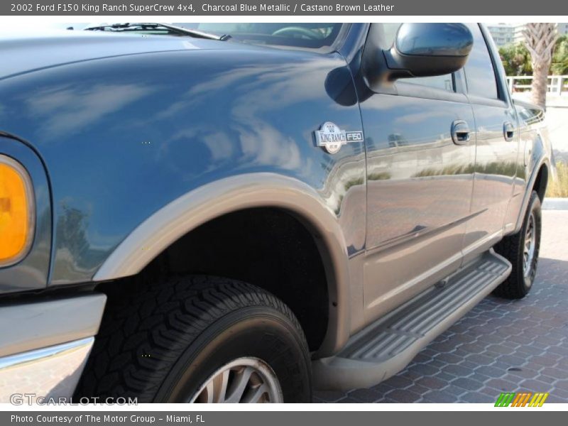 Charcoal Blue Metallic / Castano Brown Leather 2002 Ford F150 King Ranch SuperCrew 4x4