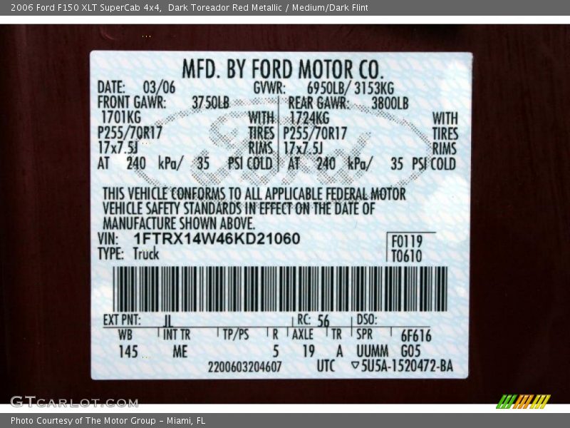 Dark Toreador Red Metallic / Medium/Dark Flint 2006 Ford F150 XLT SuperCab 4x4