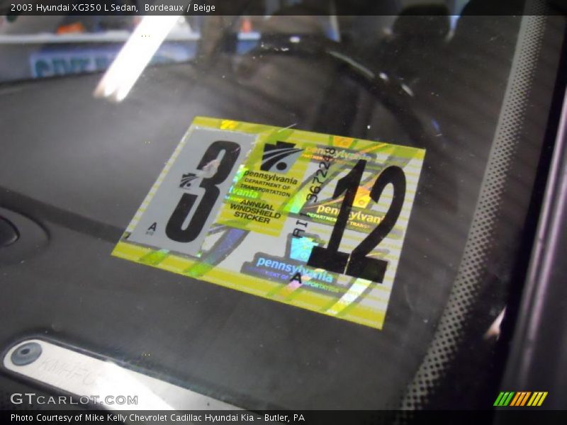 Bordeaux / Beige 2003 Hyundai XG350 L Sedan