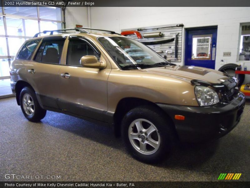 Pewter / Beige 2002 Hyundai Santa Fe GLS AWD