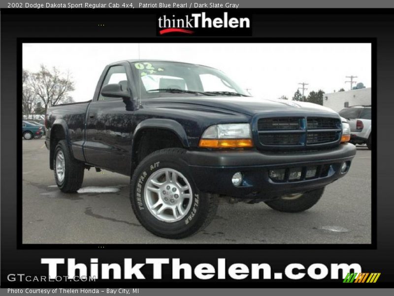 Patriot Blue Pearl / Dark Slate Gray 2002 Dodge Dakota Sport Regular Cab 4x4