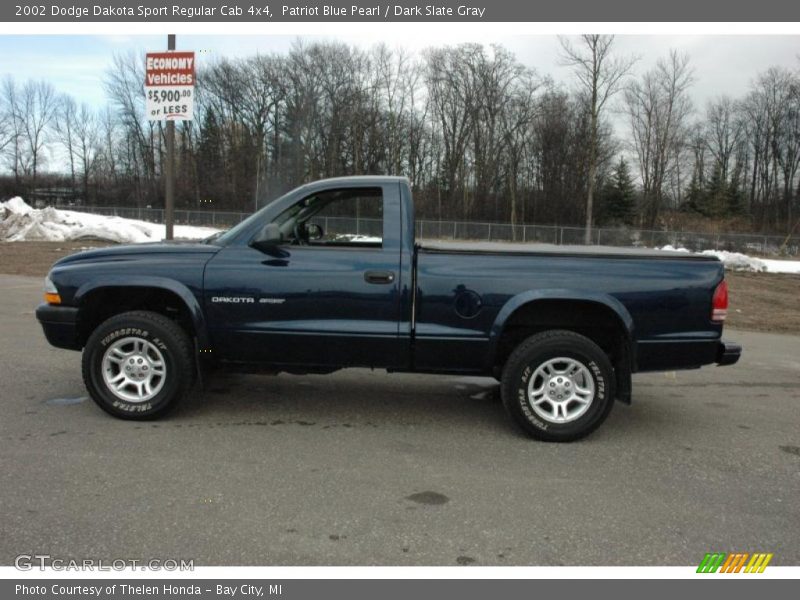 Patriot Blue Pearl / Dark Slate Gray 2002 Dodge Dakota Sport Regular Cab 4x4