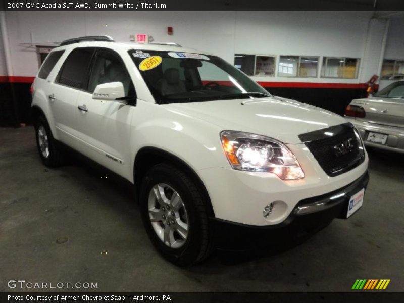 Summit White / Titanium 2007 GMC Acadia SLT AWD