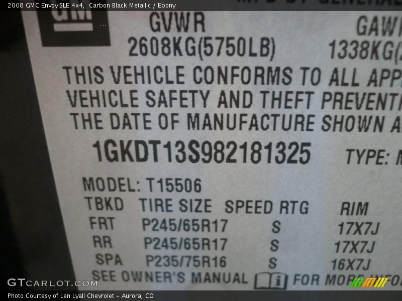 Carbon Black Metallic / Ebony 2008 GMC Envoy SLE 4x4
