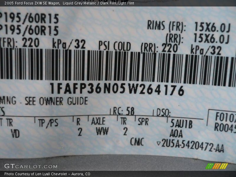 Liquid Grey Metallic / Dark Flint/Light Flint 2005 Ford Focus ZXW SE Wagon