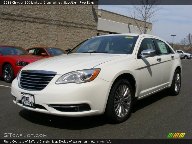Stone White / Black/Light Frost Beige 2011 Chrysler 200 Limited