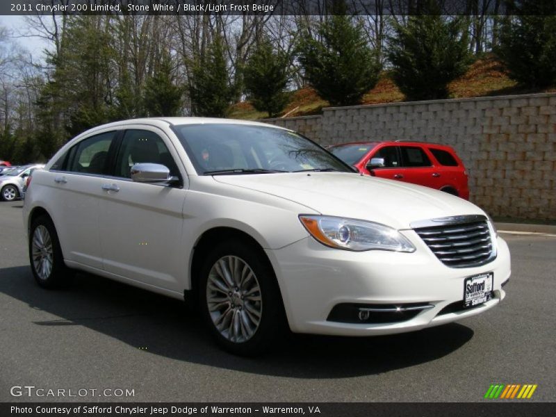 Stone White / Black/Light Frost Beige 2011 Chrysler 200 Limited