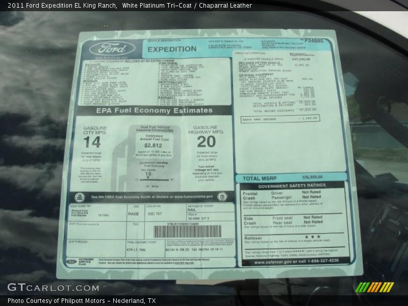  2011 Expedition EL King Ranch Window Sticker