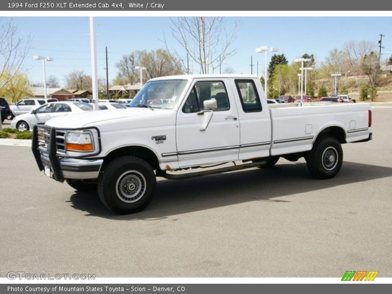 White / Gray 1994 Ford F250 XLT Extended Cab 4x4