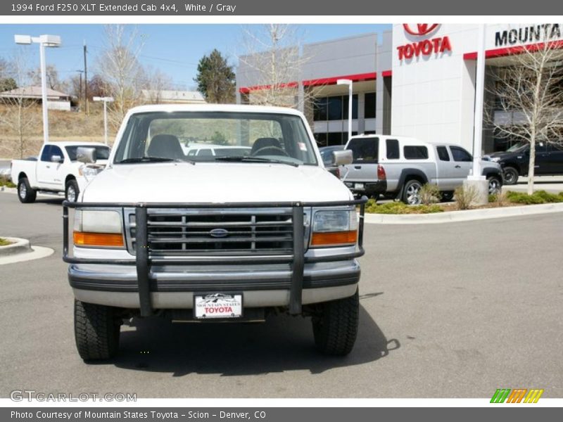 White / Gray 1994 Ford F250 XLT Extended Cab 4x4