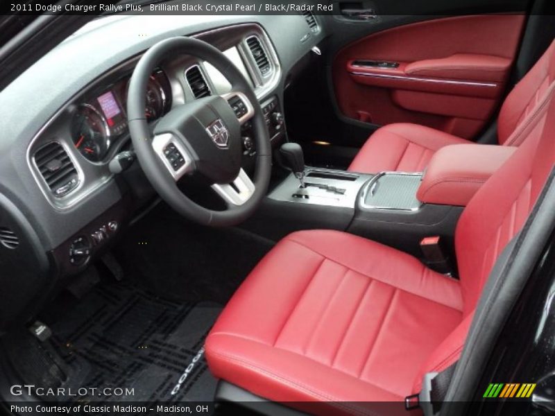 Brilliant Black Crystal Pearl / Black/Radar Red 2011 Dodge Charger Rallye Plus