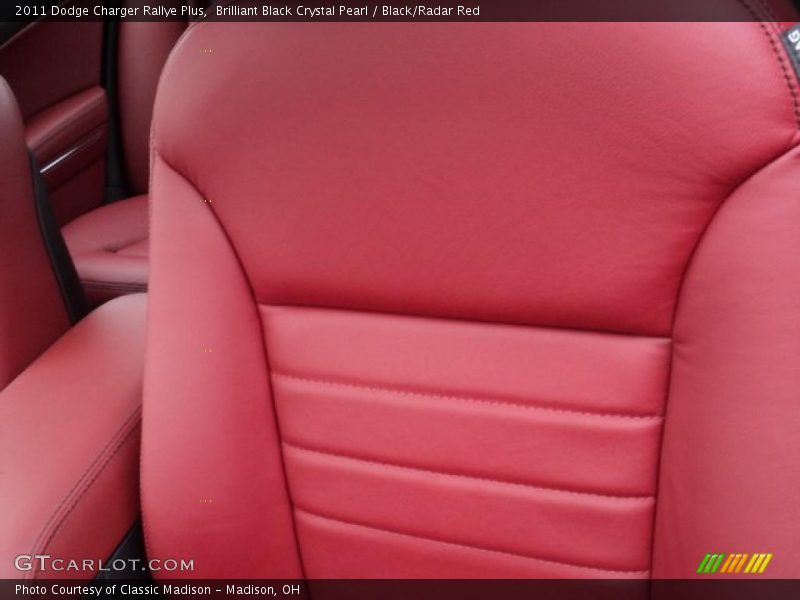 Brilliant Black Crystal Pearl / Black/Radar Red 2011 Dodge Charger Rallye Plus