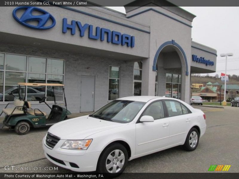 Pearl White / Camel 2010 Hyundai Sonata GLS