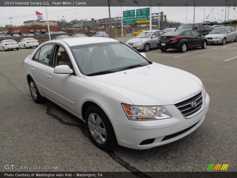 Pearl White / Camel 2010 Hyundai Sonata GLS