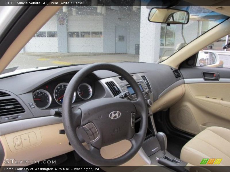 Pearl White / Camel 2010 Hyundai Sonata GLS