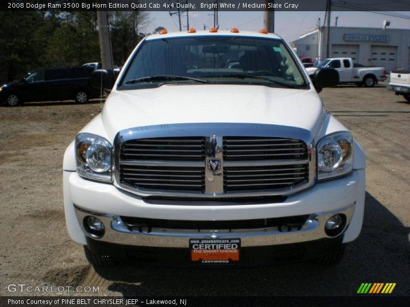 Bright White / Medium Slate Gray 2008 Dodge Ram 3500 Big Horn Edition Quad Cab 4x4 Dually
