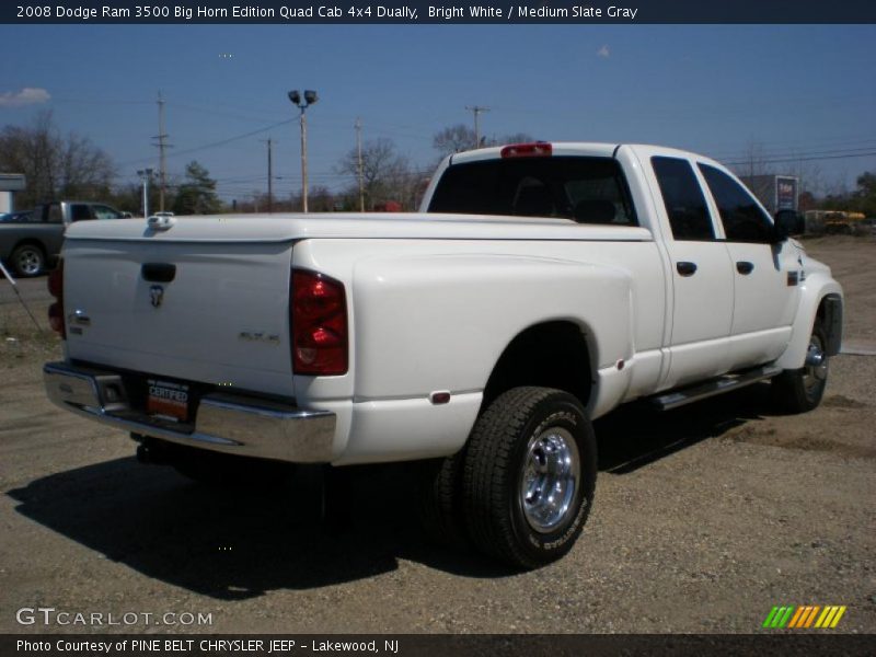 Bright White / Medium Slate Gray 2008 Dodge Ram 3500 Big Horn Edition Quad Cab 4x4 Dually