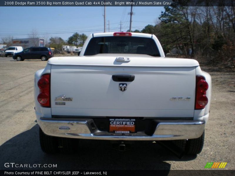Bright White / Medium Slate Gray 2008 Dodge Ram 3500 Big Horn Edition Quad Cab 4x4 Dually