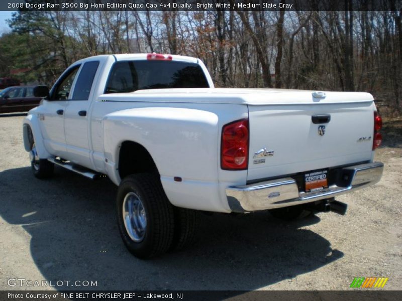 Bright White / Medium Slate Gray 2008 Dodge Ram 3500 Big Horn Edition Quad Cab 4x4 Dually