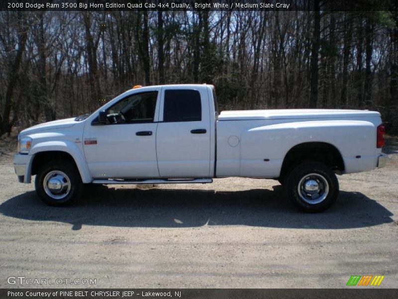 Bright White / Medium Slate Gray 2008 Dodge Ram 3500 Big Horn Edition Quad Cab 4x4 Dually