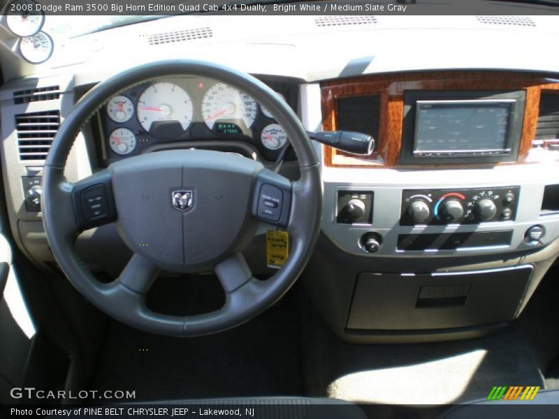 Bright White / Medium Slate Gray 2008 Dodge Ram 3500 Big Horn Edition Quad Cab 4x4 Dually
