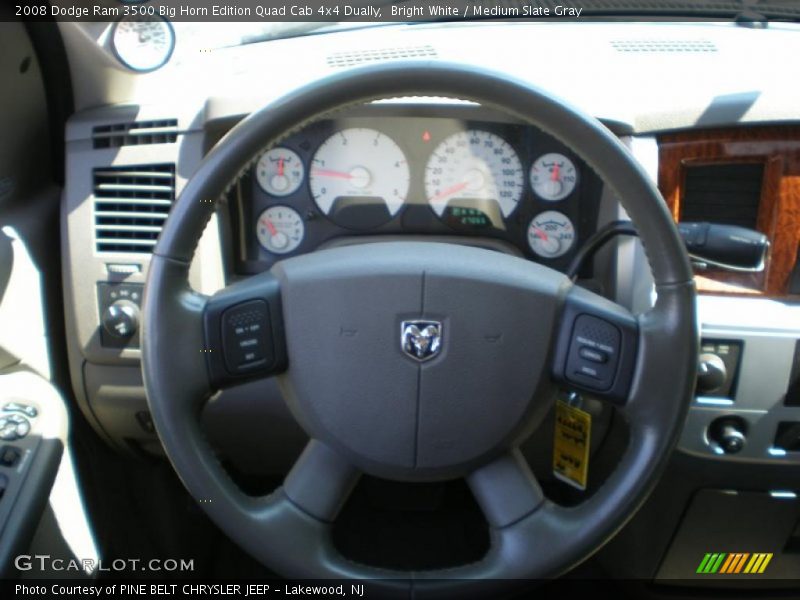 Bright White / Medium Slate Gray 2008 Dodge Ram 3500 Big Horn Edition Quad Cab 4x4 Dually