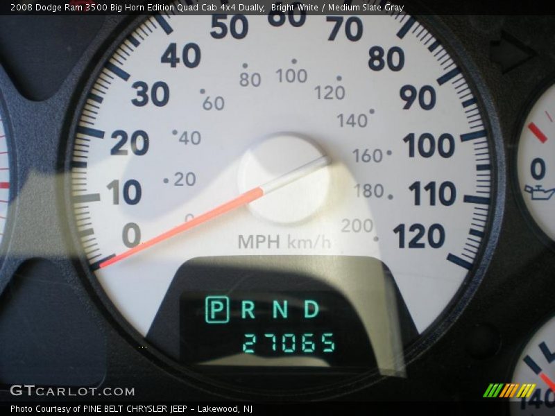 Bright White / Medium Slate Gray 2008 Dodge Ram 3500 Big Horn Edition Quad Cab 4x4 Dually