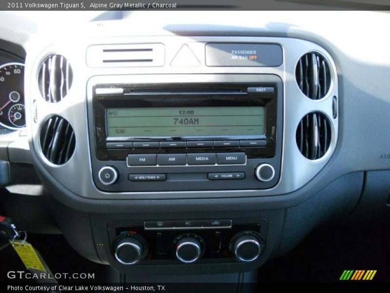 Alpine Gray Metallic / Charcoal 2011 Volkswagen Tiguan S