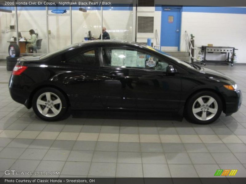 Nighthawk Black Pearl / Black 2008 Honda Civic EX Coupe