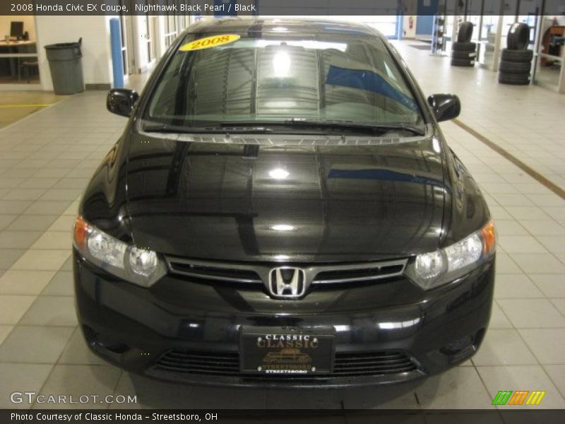 Nighthawk Black Pearl / Black 2008 Honda Civic EX Coupe