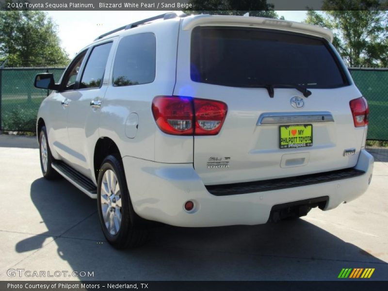 Blizzard White Pearl / Sand Beige 2010 Toyota Sequoia Platinum