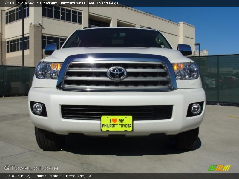 Blizzard White Pearl / Sand Beige 2010 Toyota Sequoia Platinum