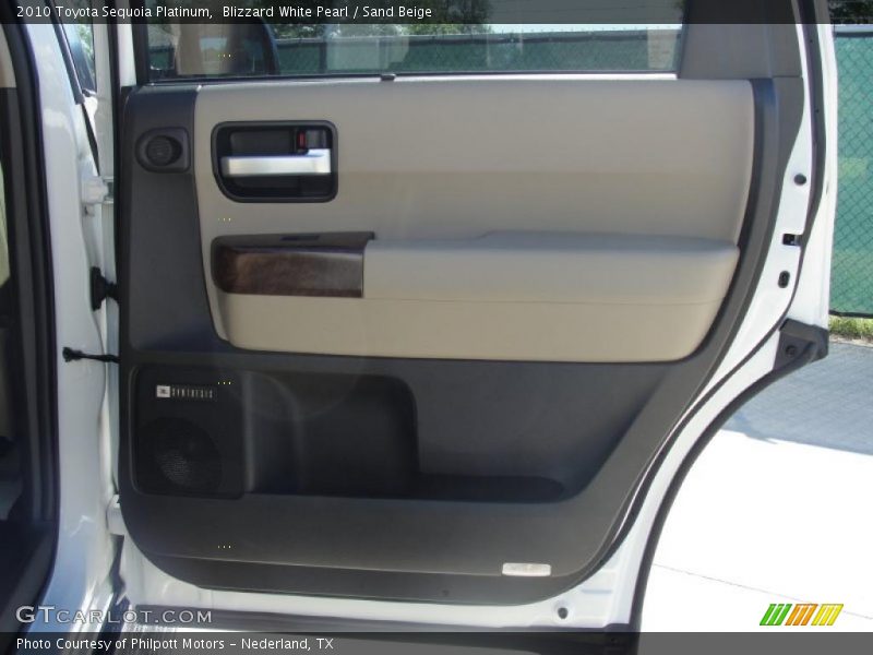 Blizzard White Pearl / Sand Beige 2010 Toyota Sequoia Platinum