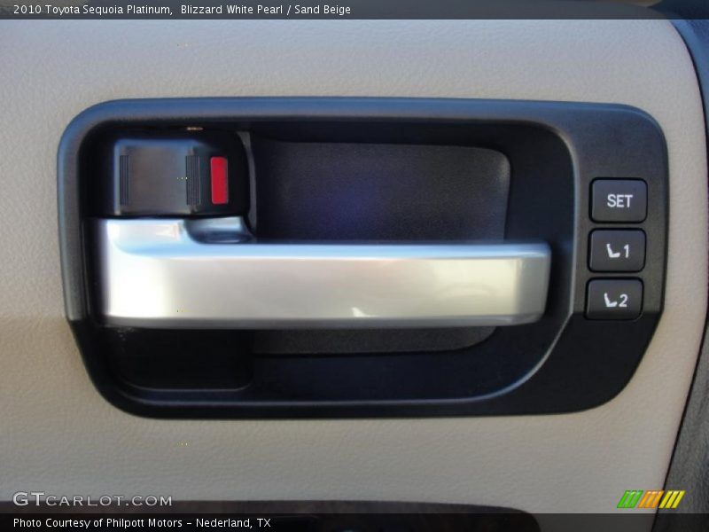 Blizzard White Pearl / Sand Beige 2010 Toyota Sequoia Platinum