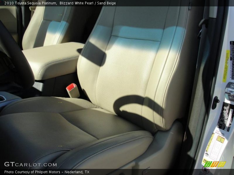 Blizzard White Pearl / Sand Beige 2010 Toyota Sequoia Platinum