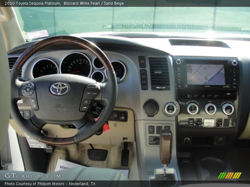 Blizzard White Pearl / Sand Beige 2010 Toyota Sequoia Platinum