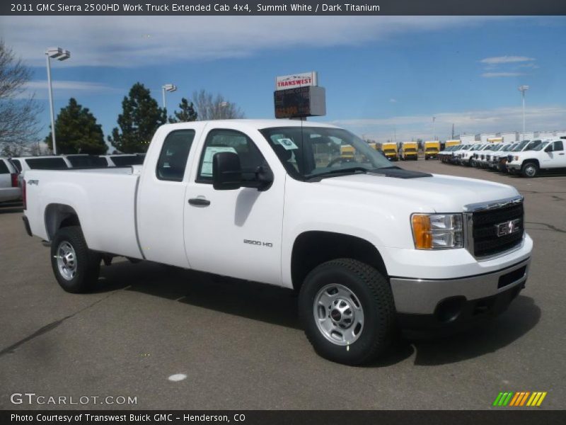 Summit White / Dark Titanium 2011 GMC Sierra 2500HD Work Truck Extended Cab 4x4