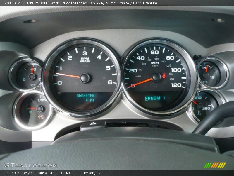  2011 Sierra 2500HD Work Truck Extended Cab 4x4 Work Truck Extended Cab 4x4 Gauges