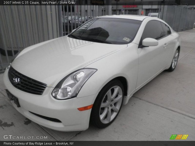 Ivory Pearl / Stone Gray 2007 Infiniti G 35 Coupe