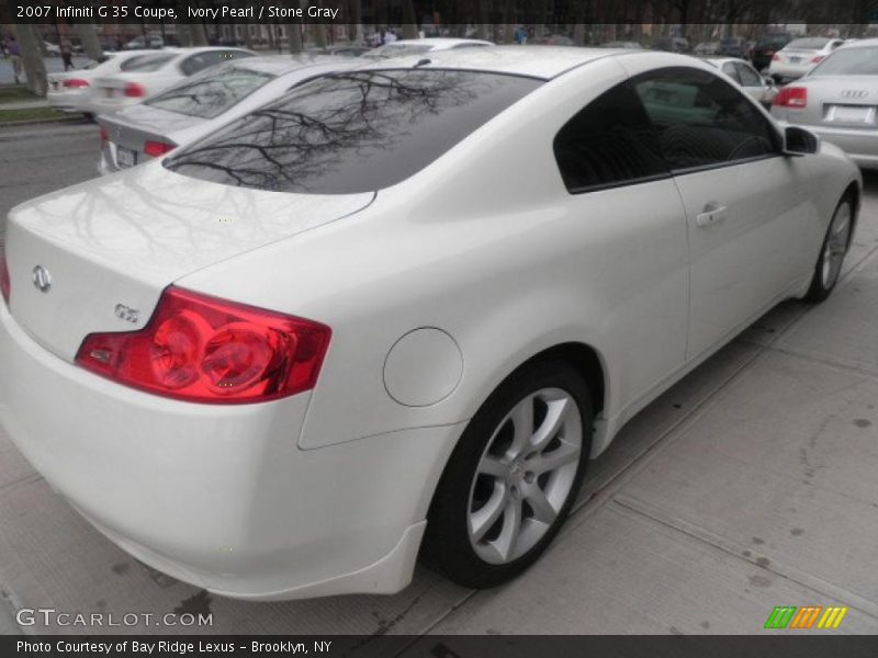 Ivory Pearl / Stone Gray 2007 Infiniti G 35 Coupe