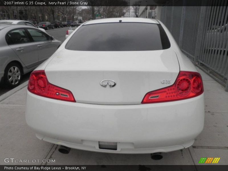 Ivory Pearl / Stone Gray 2007 Infiniti G 35 Coupe