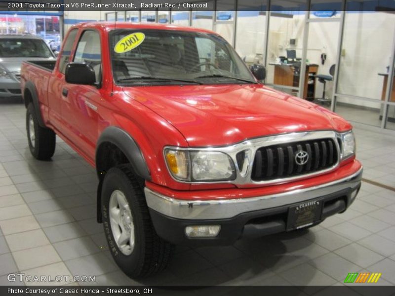 Radiant Red / Charcoal 2001 Toyota Tacoma V6 PreRunner Xtracab